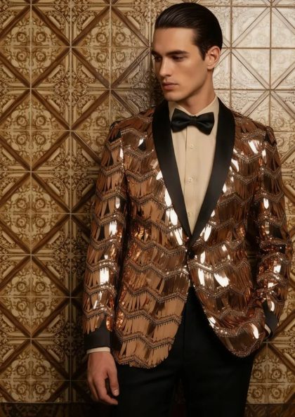 Men's Fashion Fringed Sequin Tassels Blazer