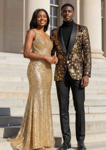 Men's Sequin Tuxedo with Falling Stars