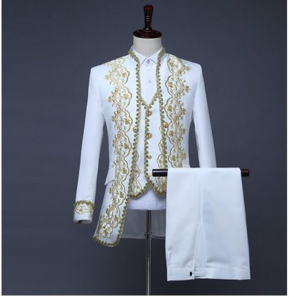 Men's 3-Piece Vintage Court Performance Set with Gold Trim
