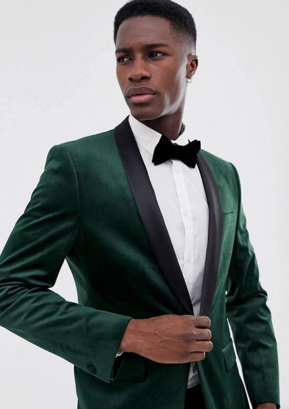 Men's Classic Velvet Closure Collar Tuxedo