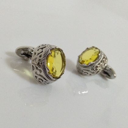 Citrine  Crystal French Cufflinks
