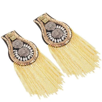 Fashion Star Tassel Link Chain Epaulet Shoulder Boards Badge